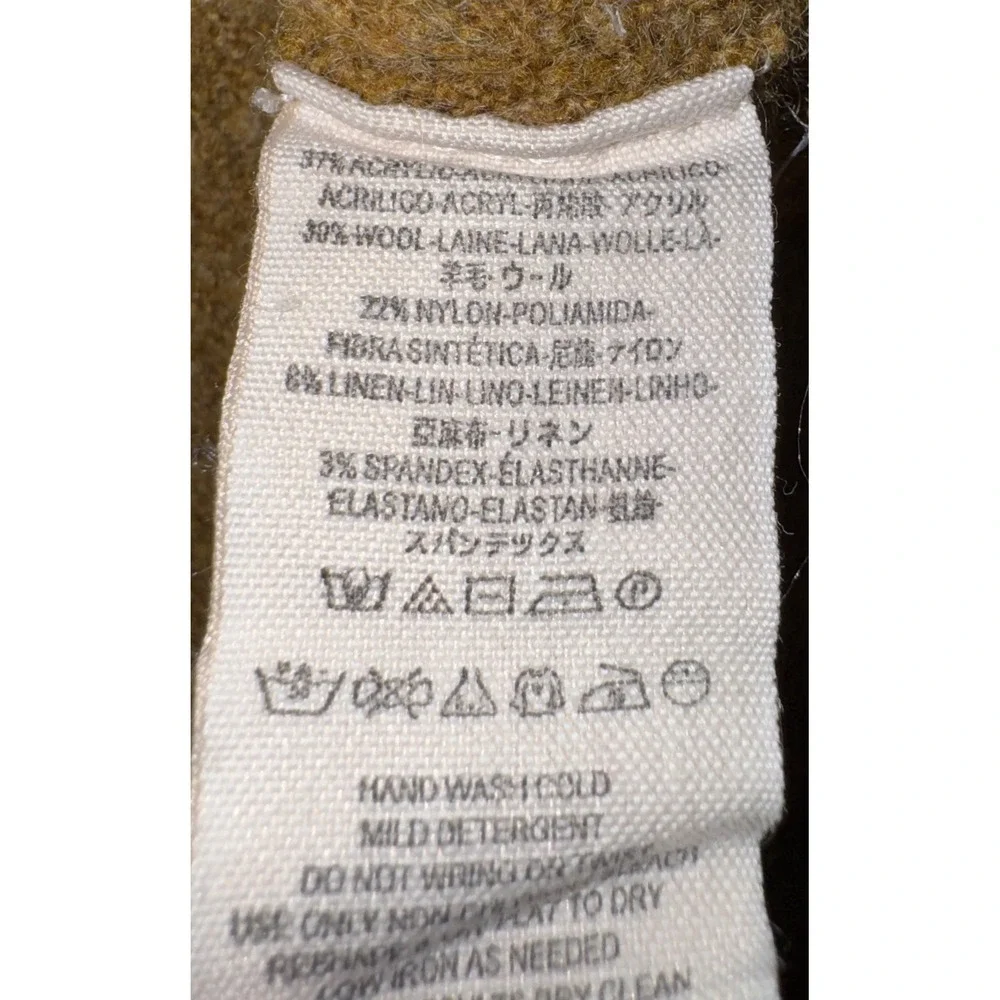 Free People Mock Neck Zip Front Textured Sweater Olive‎ Green XS - Picture 8 of 10